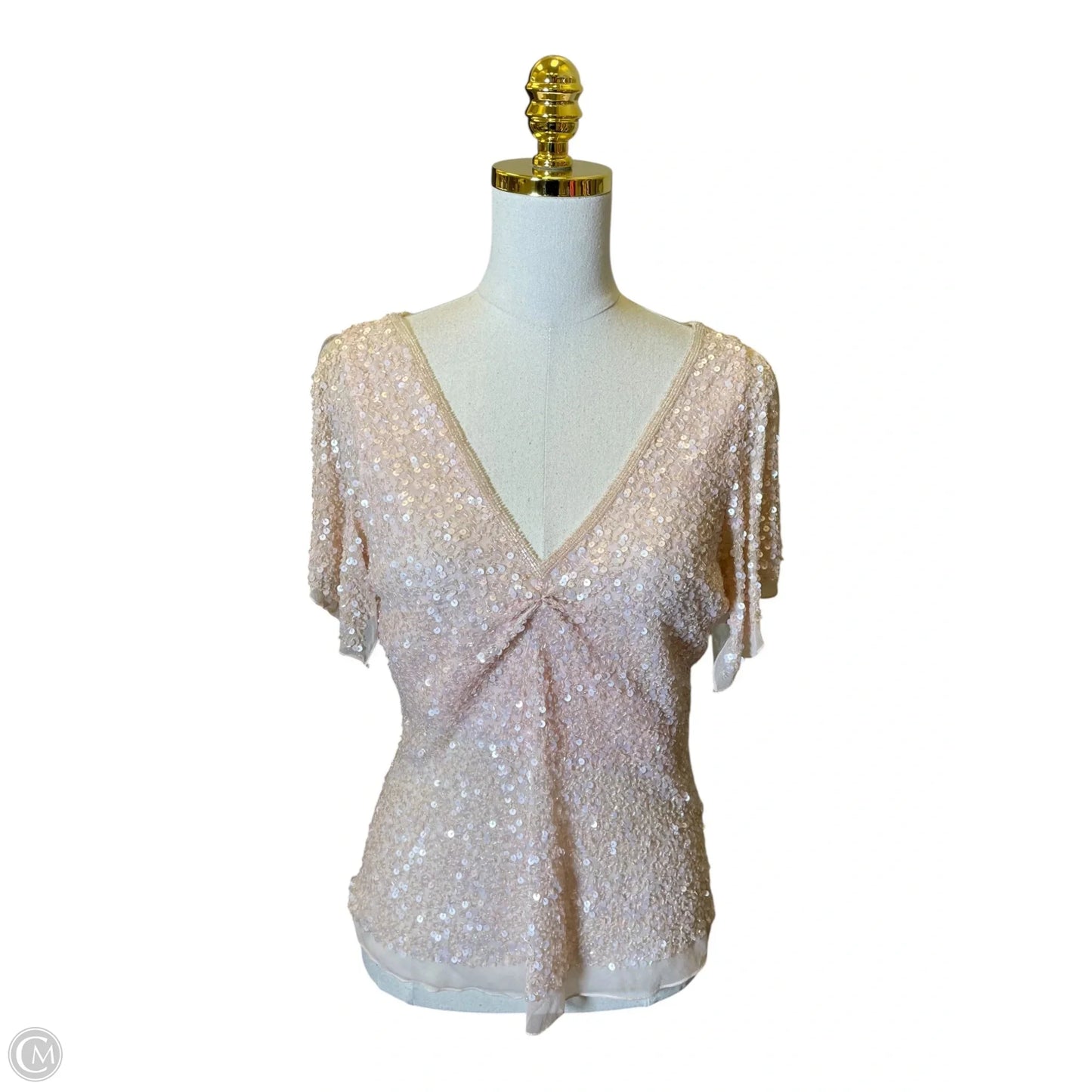 Top Short Sleeve By Adrianna Papell In Pink, Size: M