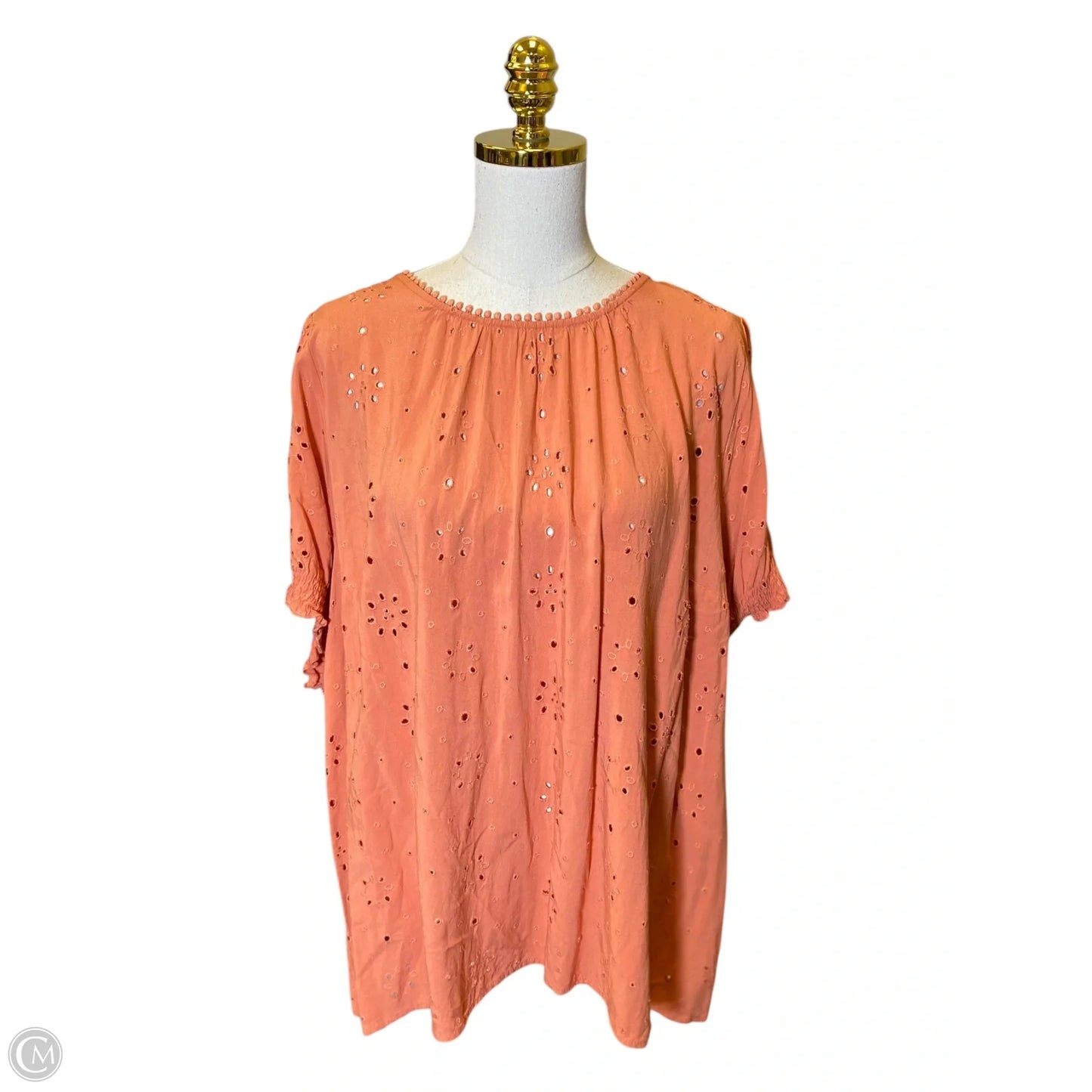 Blouse Short Sleeve By Torrid In Coral, Size: 3x
