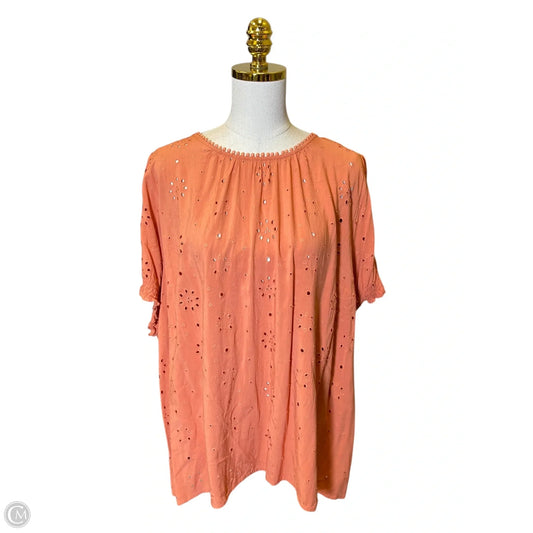 Blouse Short Sleeve By Torrid In Coral, Size: 3x