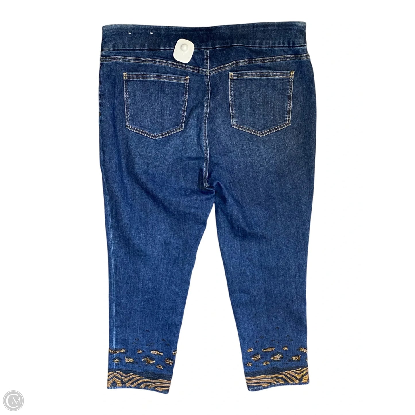 Jeans Cropped By Chicos In Blue Denim, Size: 14