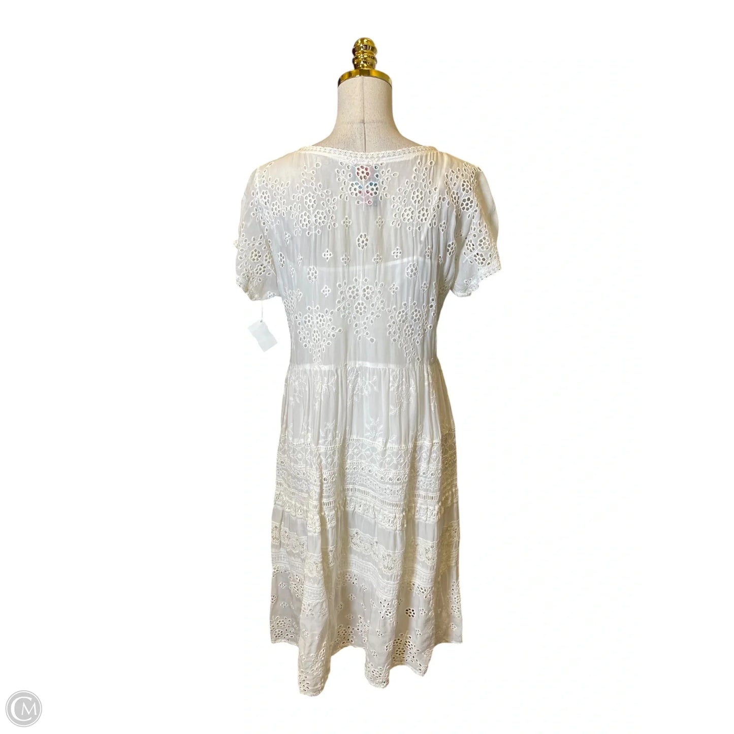 Dress Casual Midi By Johnny Was In White, Size: M
