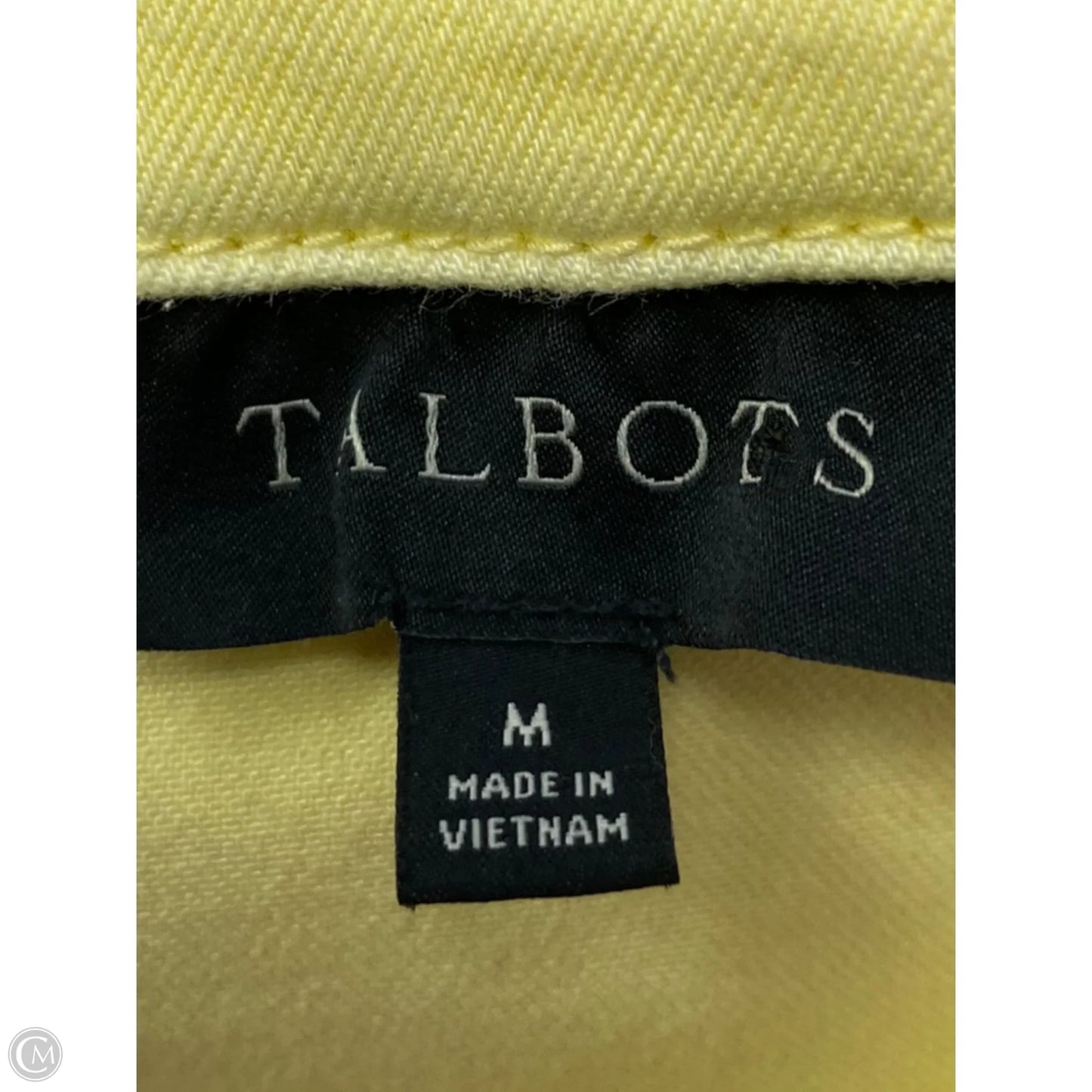 Jacket Denim By Talbots In Yellow, Size: M