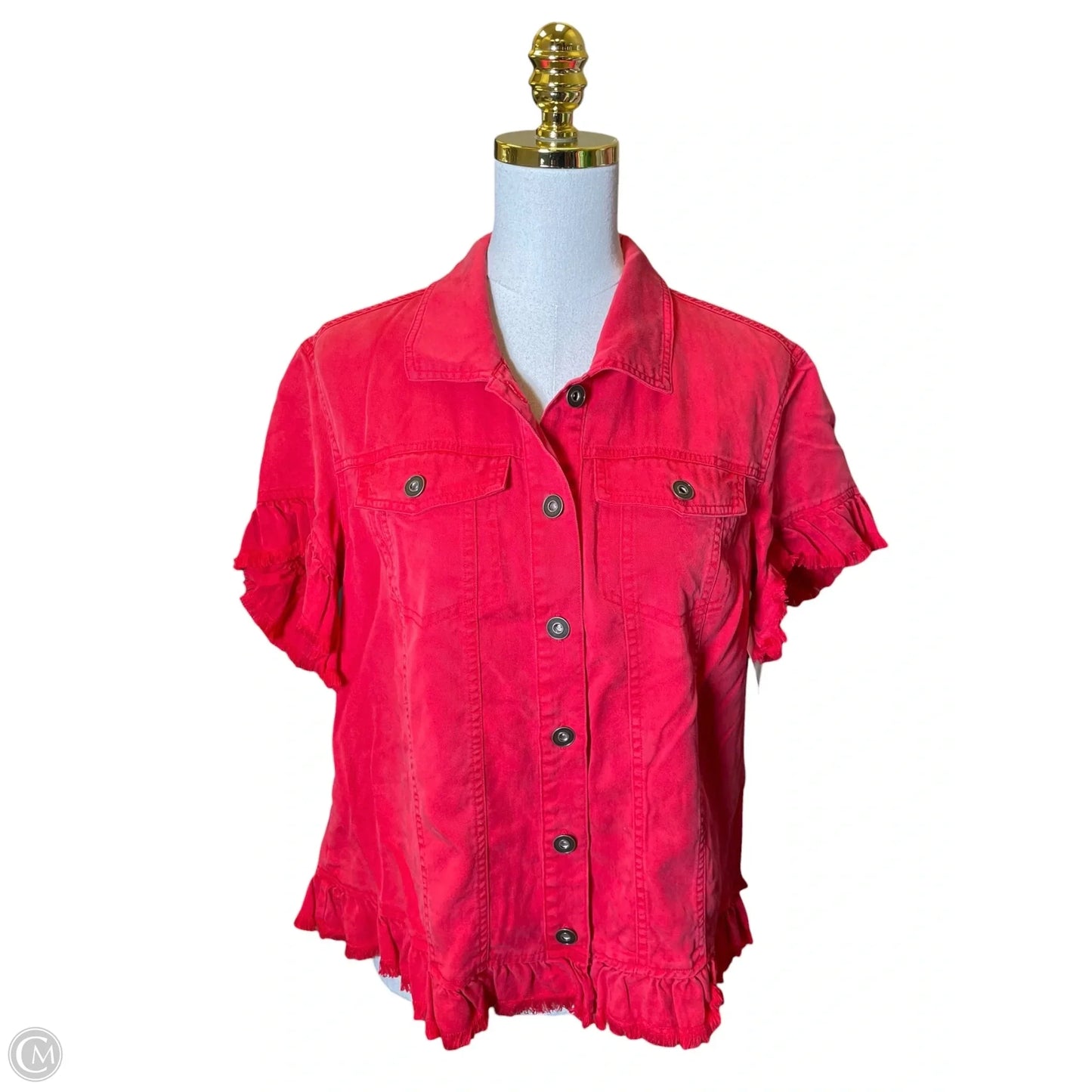 Top Short Sleeve By Multiples In Red, Size: M