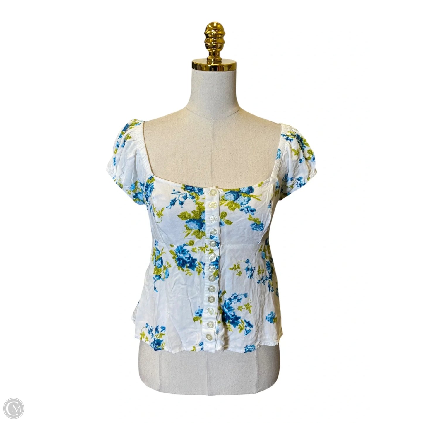 Blouse Short Sleeve By Free People In Floral Print, Size: M