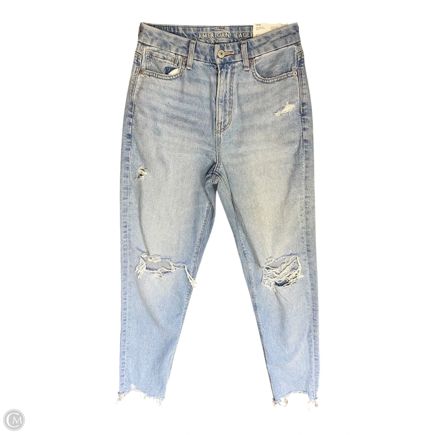 Jeans Straight By American Eagle In Blue Denim, Size: 2