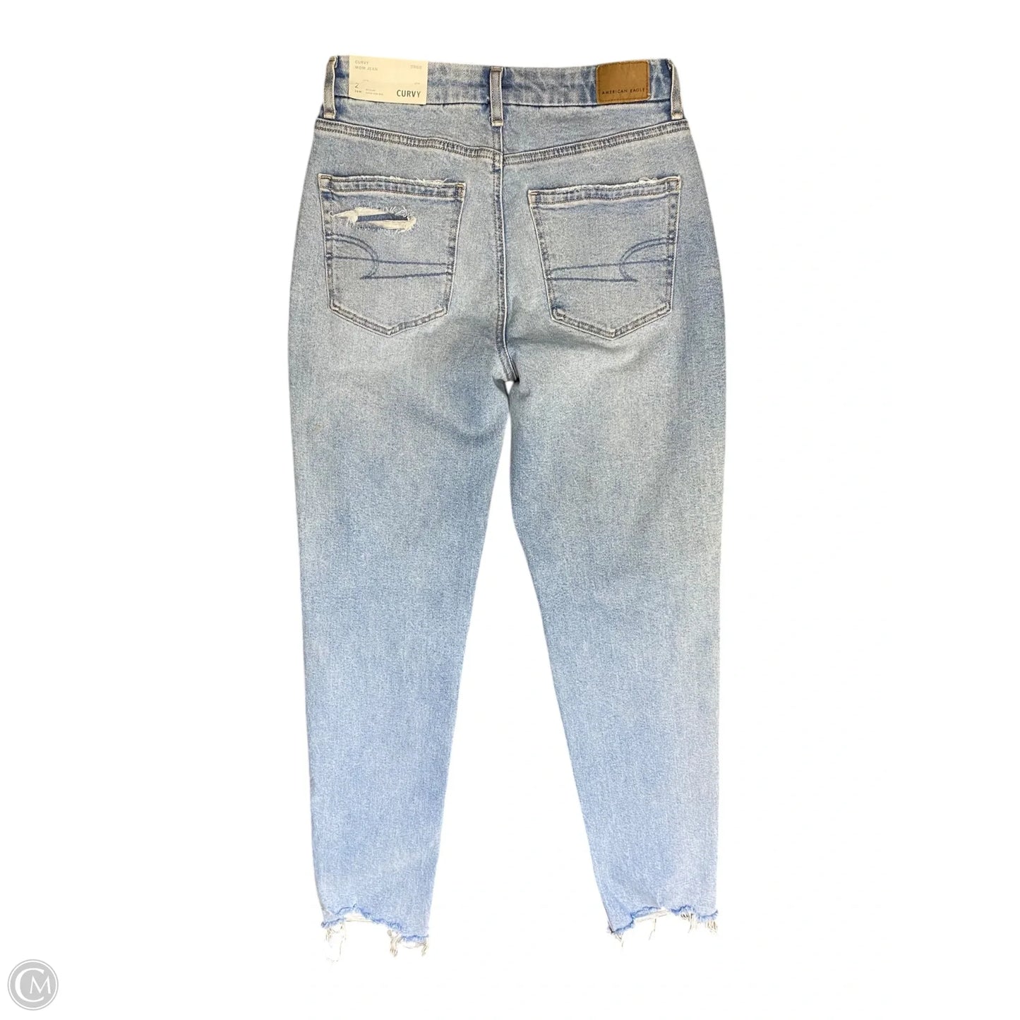 Jeans Straight By American Eagle In Blue Denim, Size: 2