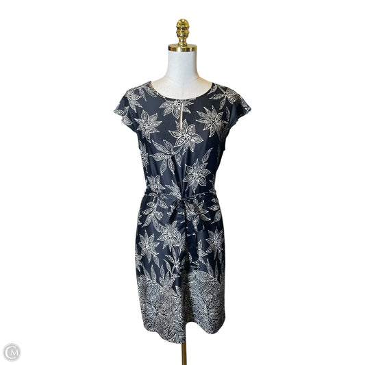 Dress Casual Midi By Ann Taylor In Black & White, Size: M