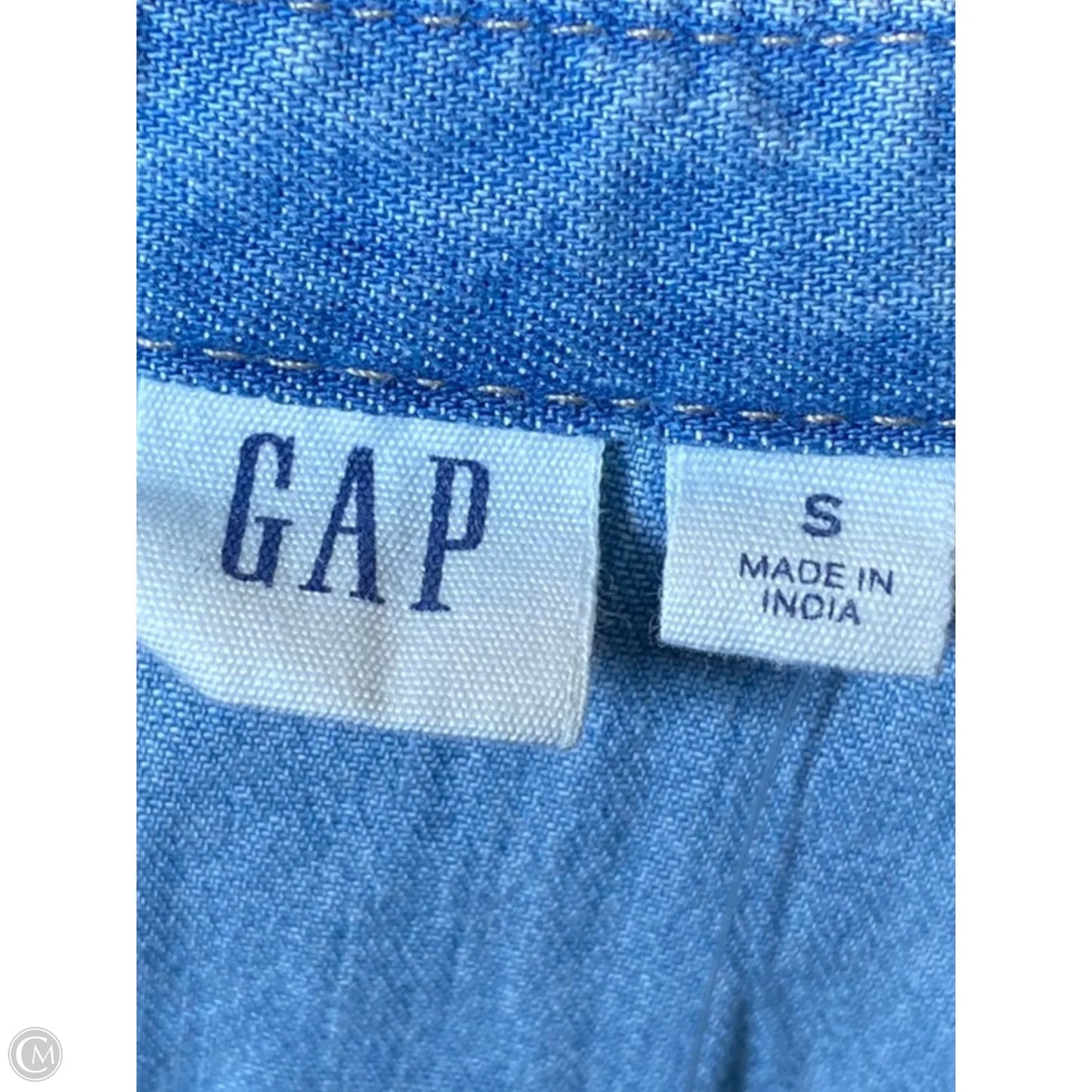 Top Long Sleeve By Gap In Blue Denim, Size: S