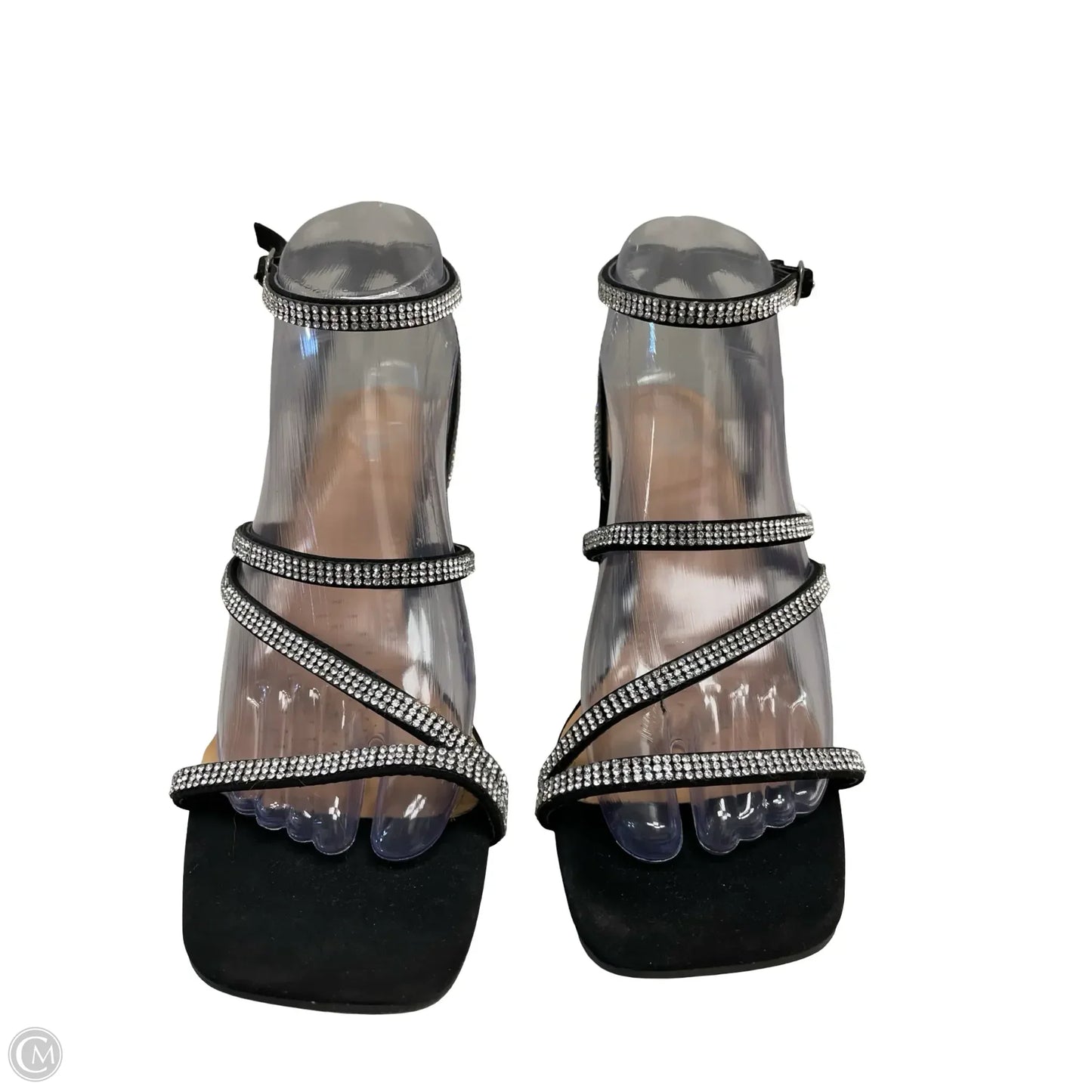 Shoes Heels Block By Windsor In Black & Silver, Size: 8