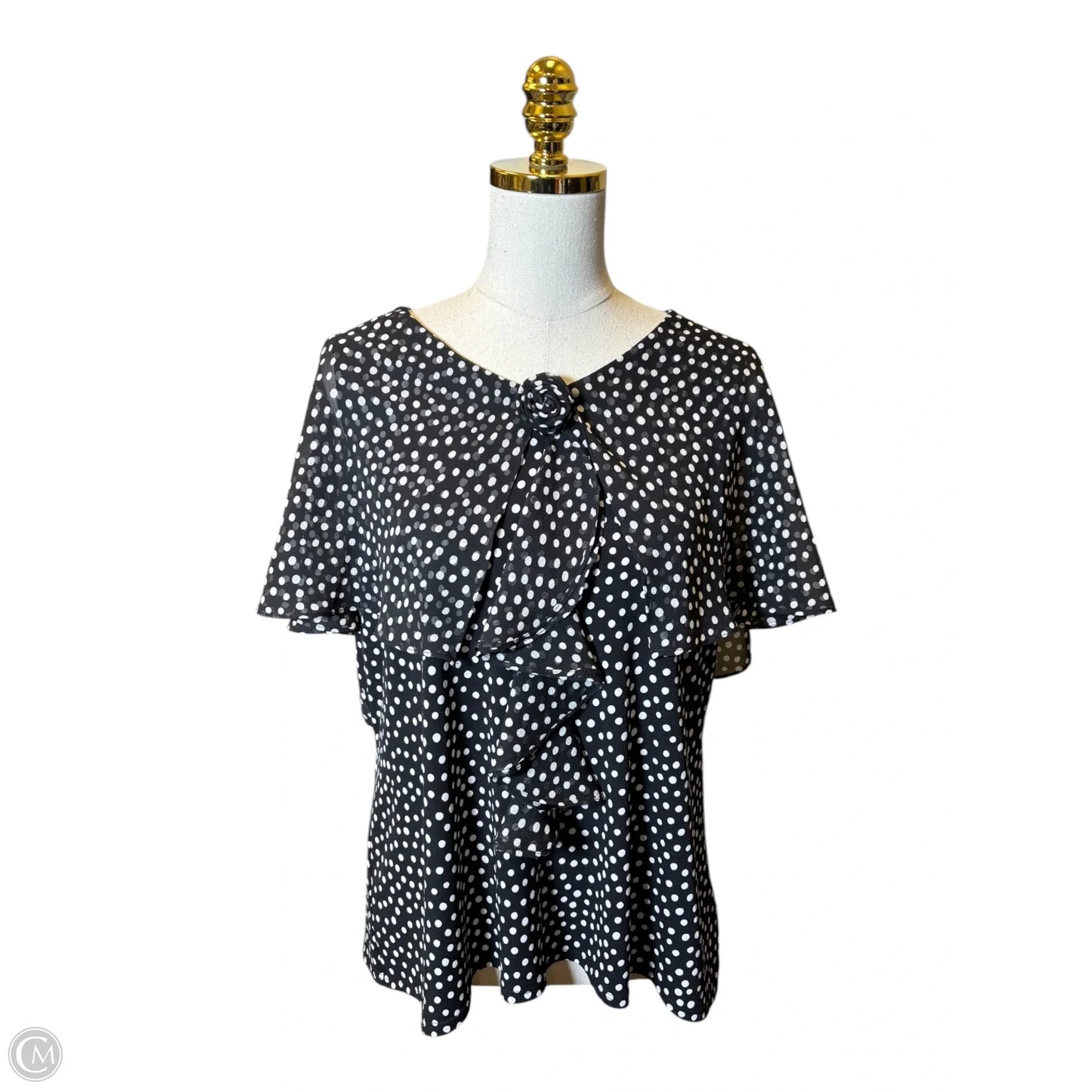 Top Short Sleeve By Clothes Mentor In Polkadot Pattern, Size: 1x