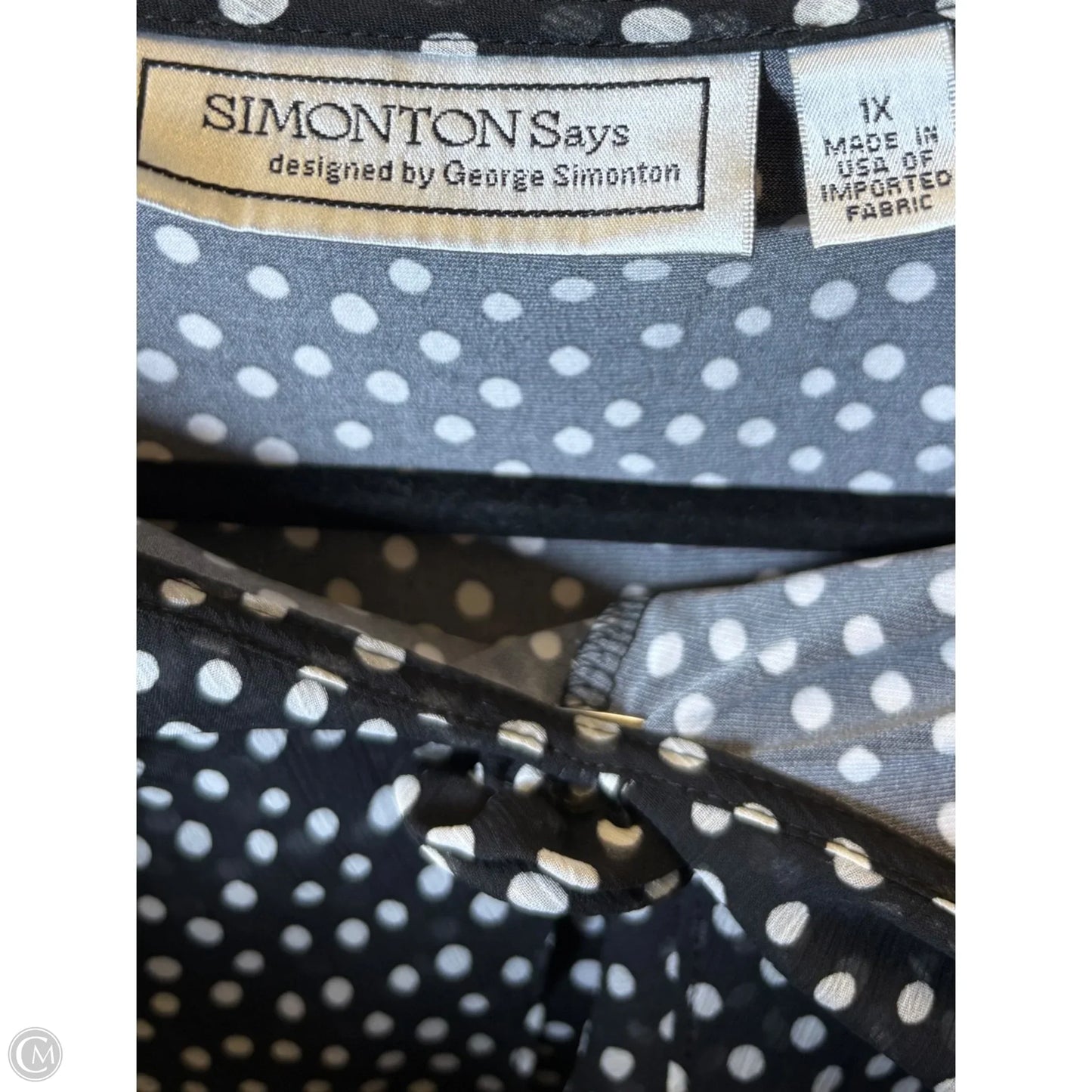 Top Short Sleeve By Clothes Mentor In Polkadot Pattern, Size: 1x