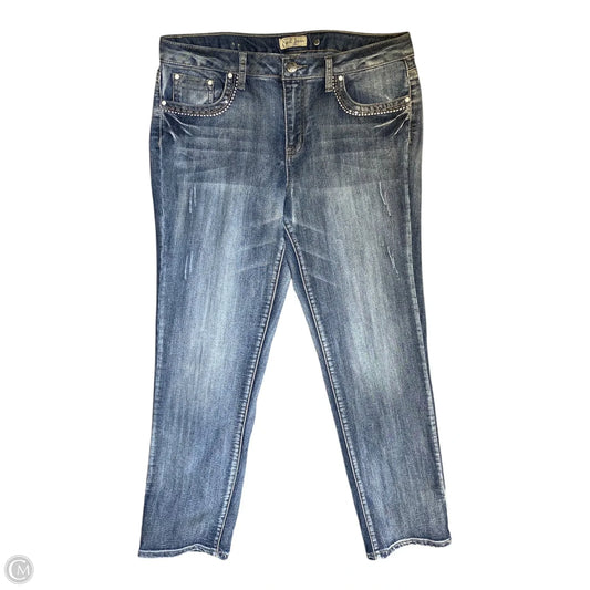 Jeans Straight By Earl Jean In Blue Denim, Size: 14