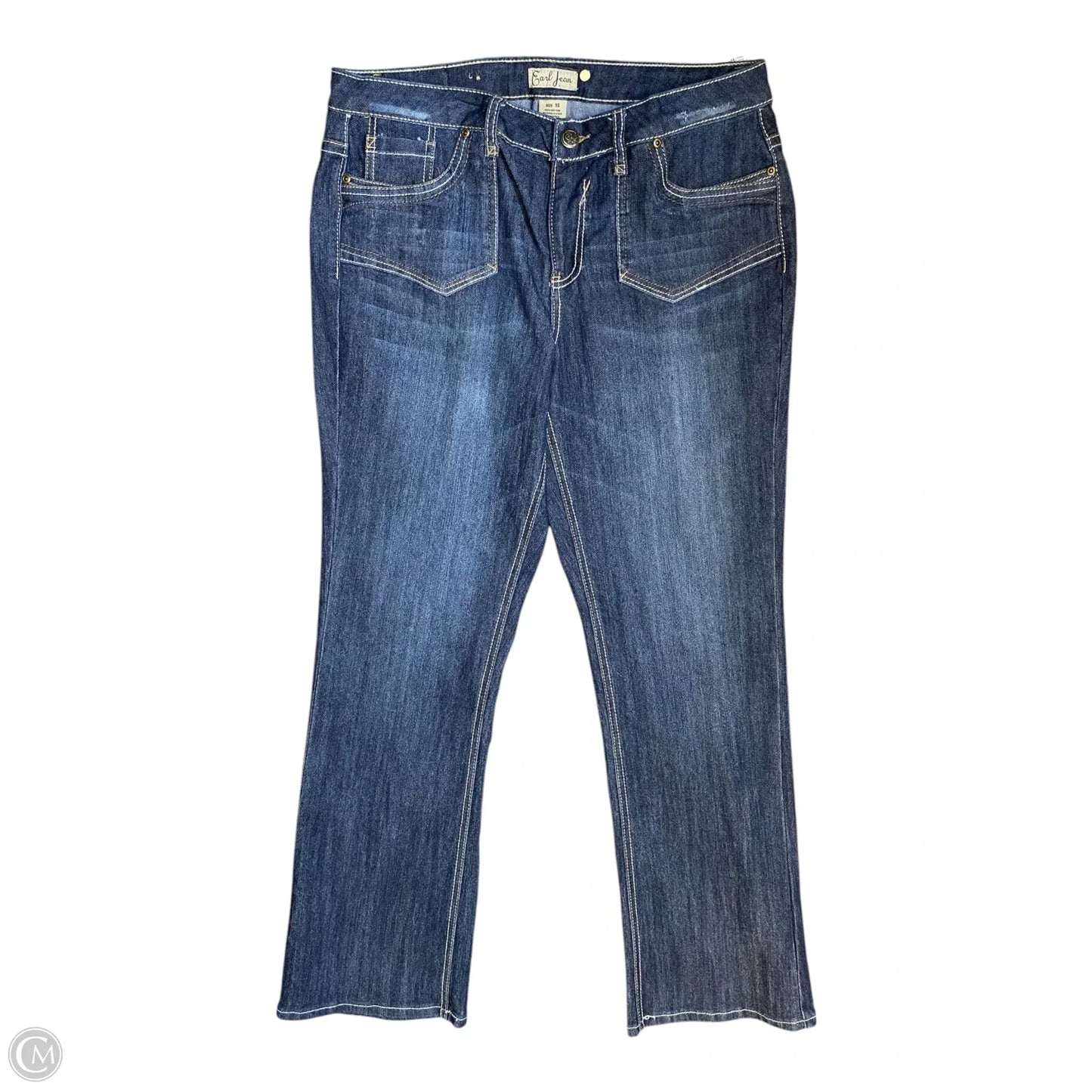 Jeans Boot Cut By Earl Jean In Blue Denim, Size: 14