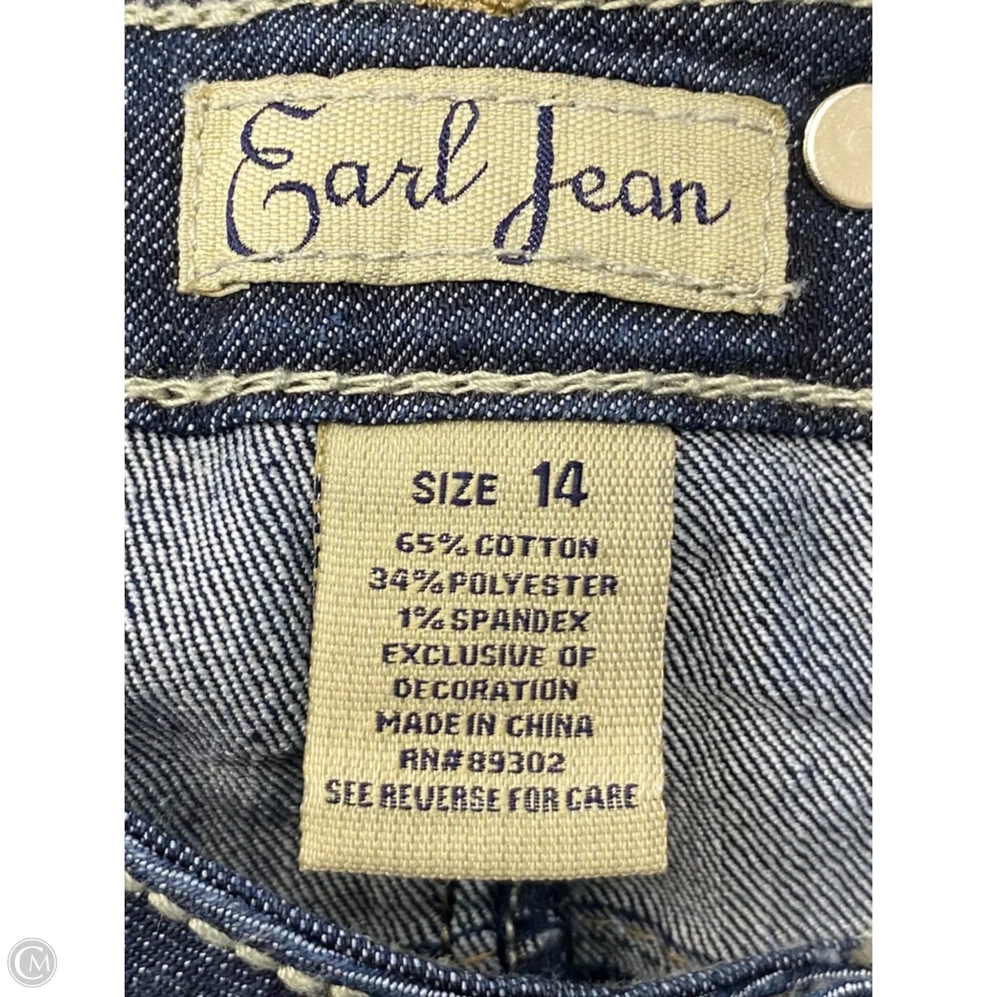 Jeans Boot Cut By Earl Jean In Blue Denim, Size: 14