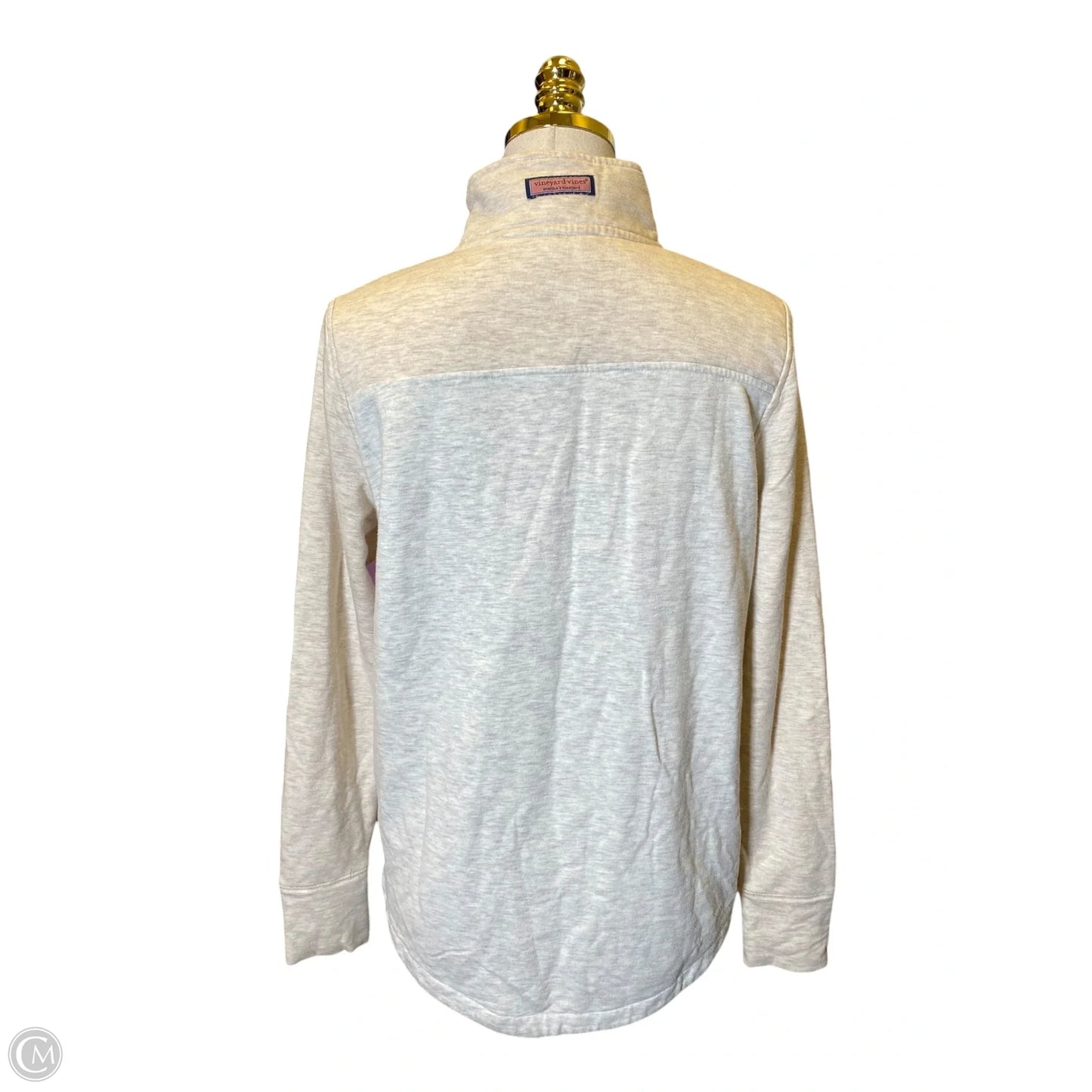 Sweatshirt Collar By Vineyard Vines In Cream & White, Size: S