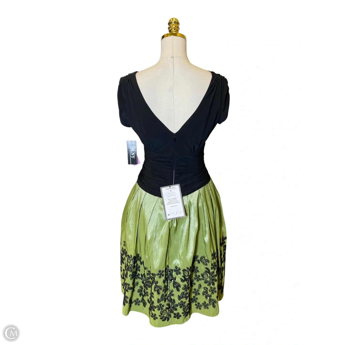 Dress Casual Short By Sl Fashions In Black & Green, Size: 8