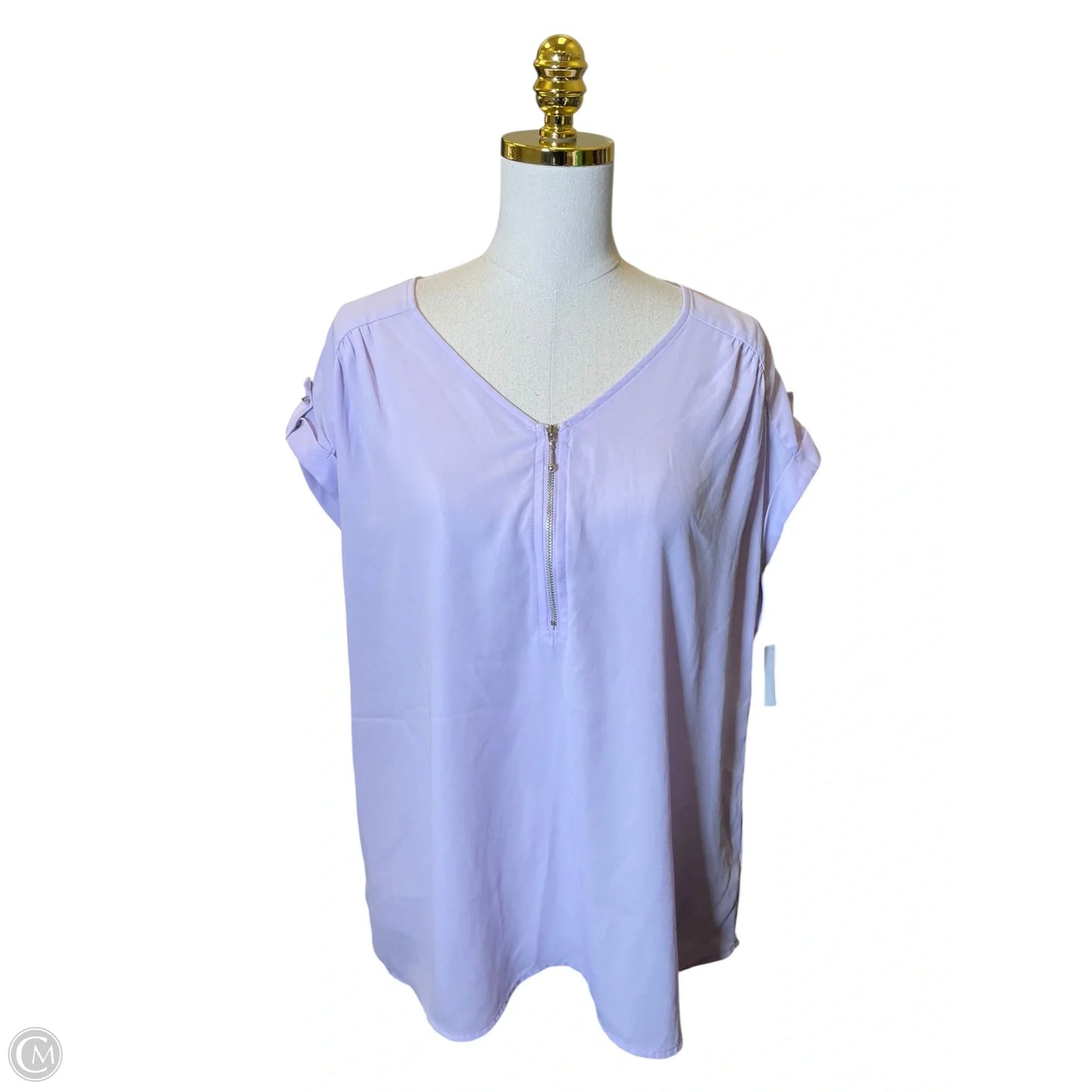 Blouse Short Sleeve By Clothes Mentor In Purple, Size: L