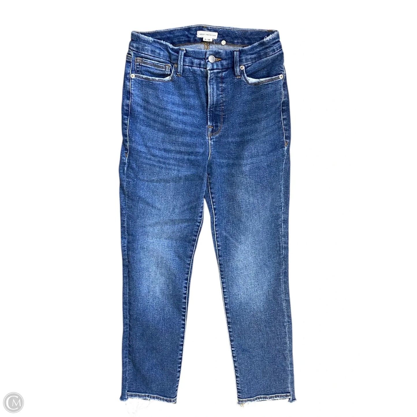 Jeans Straight By Good American In Blue Denim, Size: 6