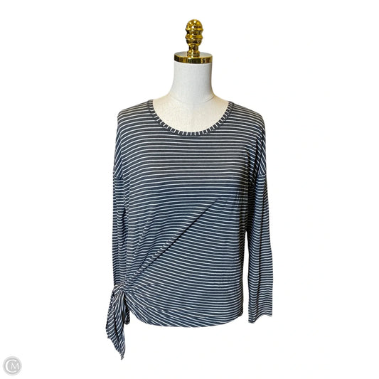 Athletic Top Long Sleeve Collar By Lululemon In Striped Pattern, Size: L