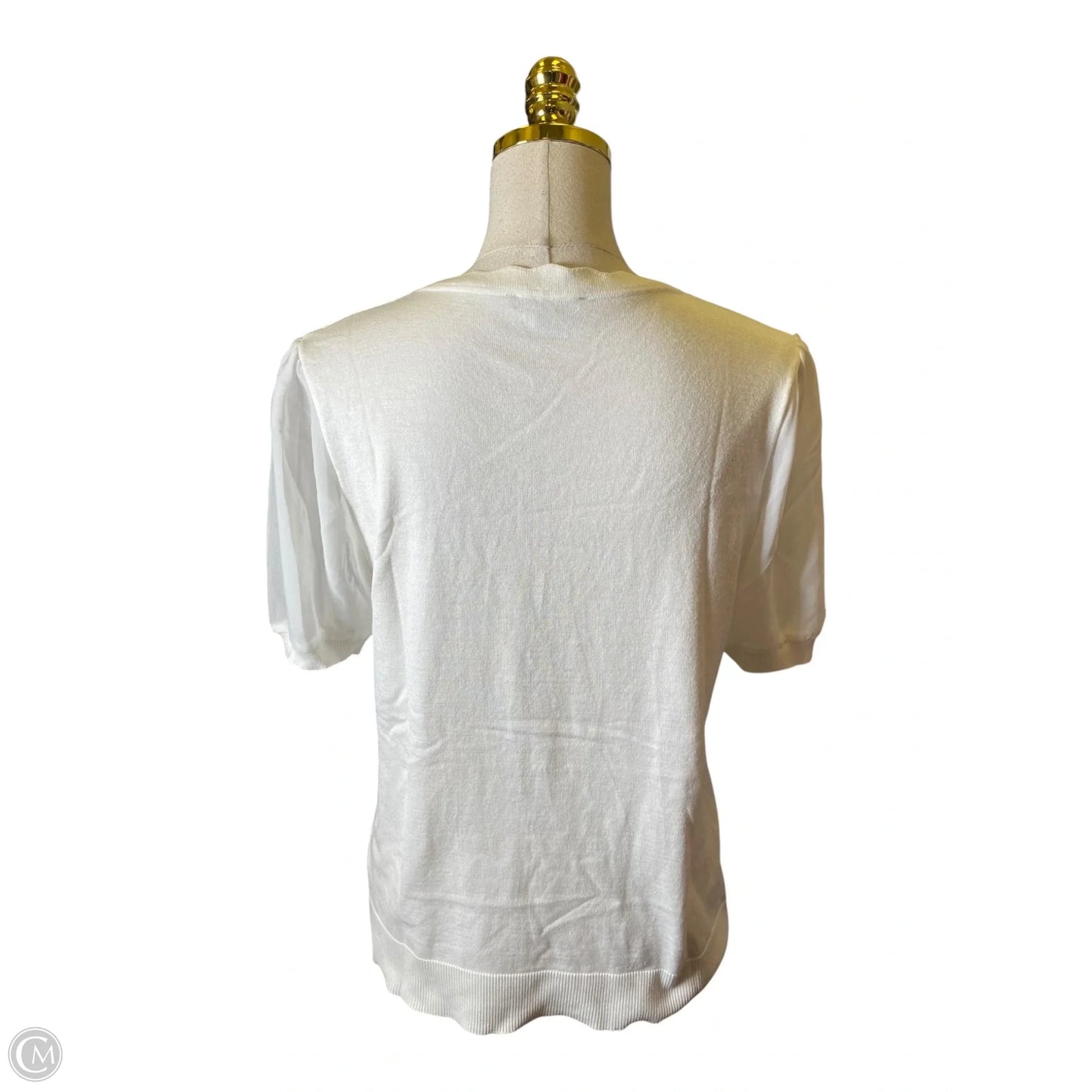 Blouse Short Sleeve By Adrianna Papell In White, Size: M