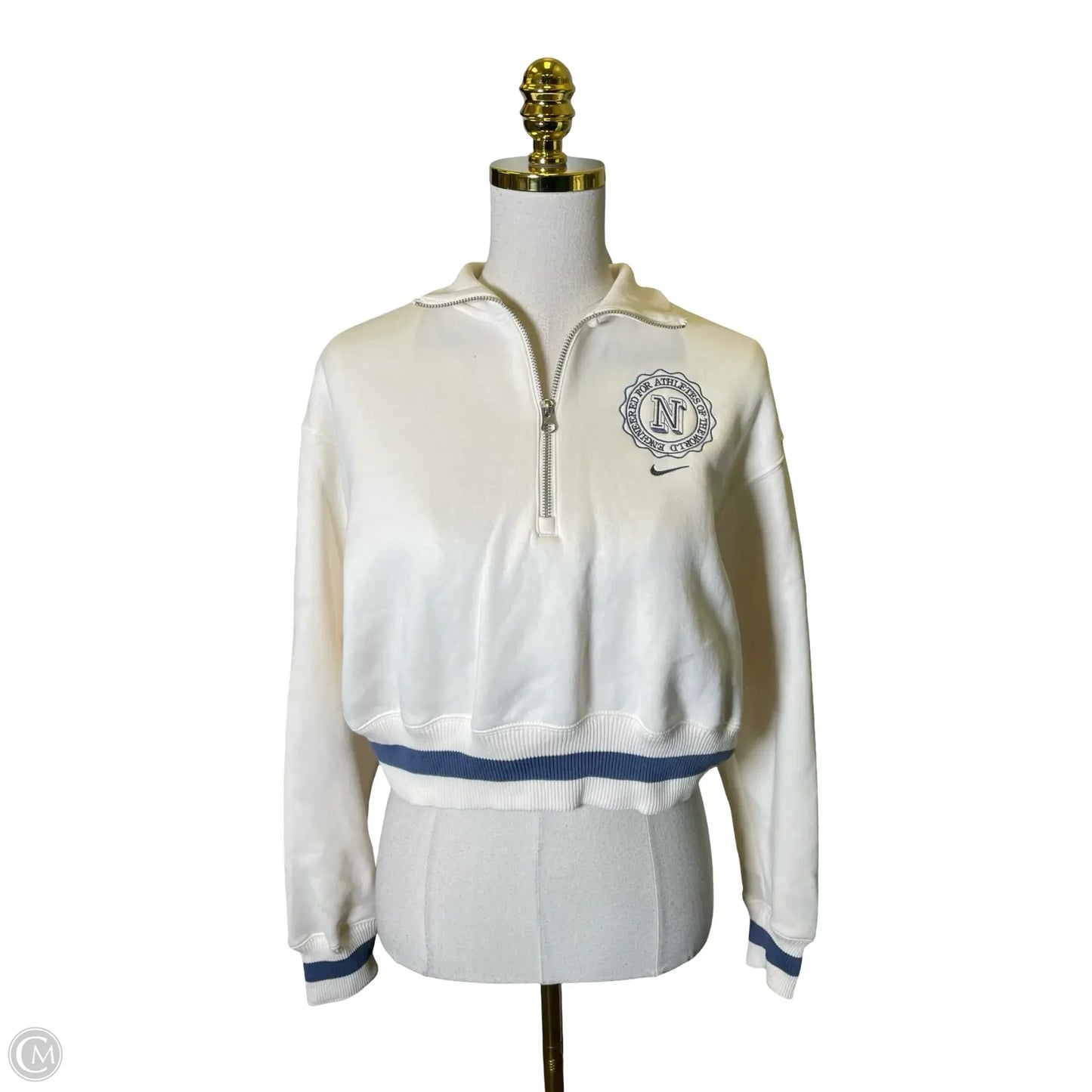 Sweatshirt Collar By Nike In Cream, Size: Xs