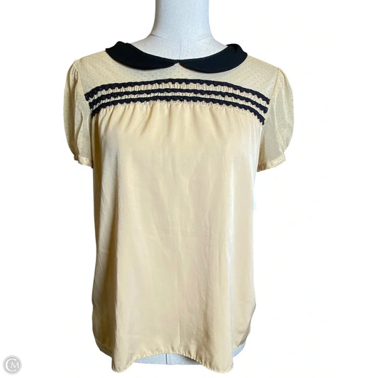 Blouse Designer By Vera Wang In Black & Yellow, Size: L