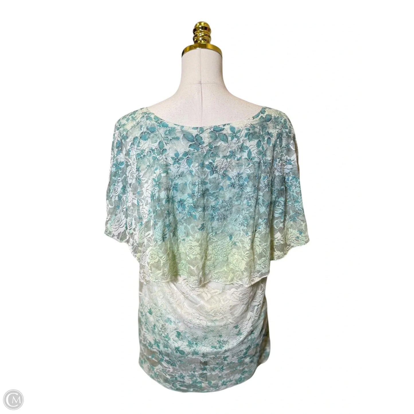 Blouse Short Sleeve By Reba In Floral Print, Size: Xl