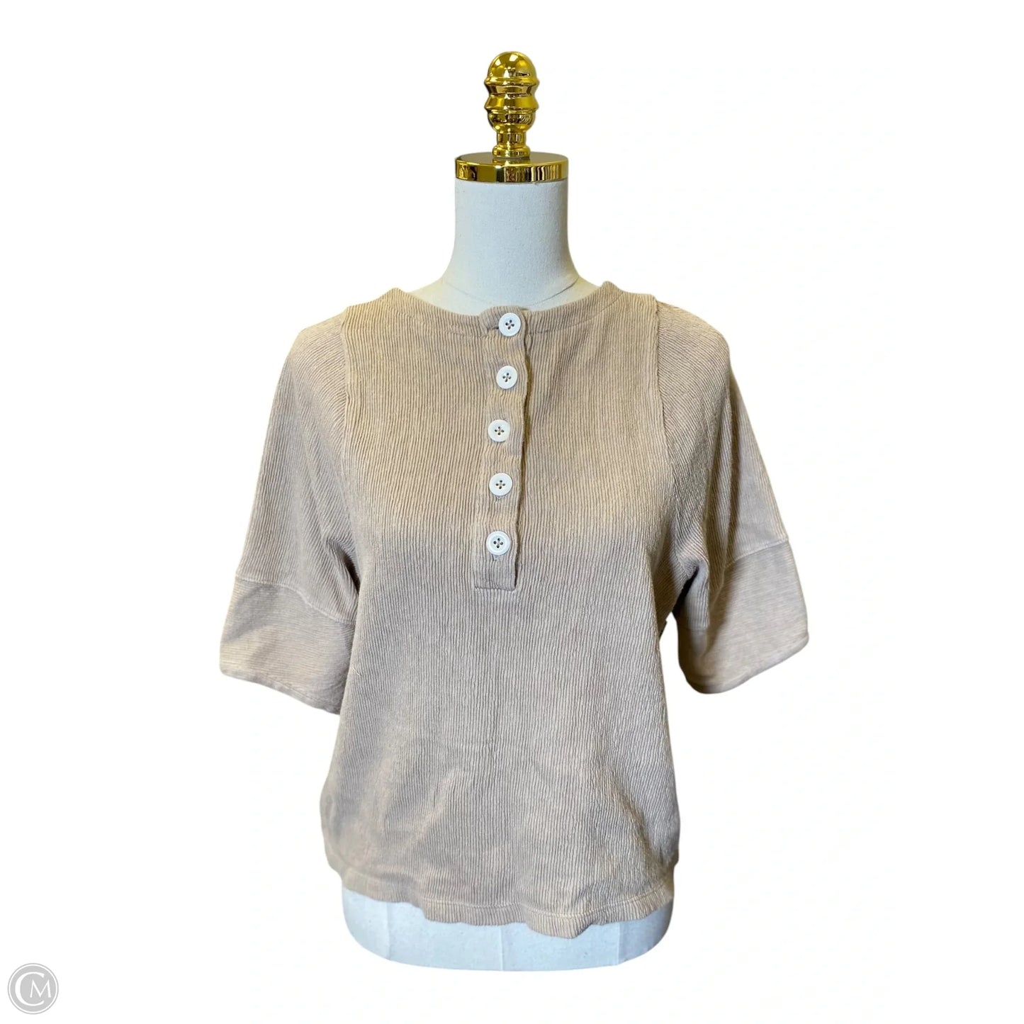 Top Short Sleeve By Madewell In Tan, Size: M