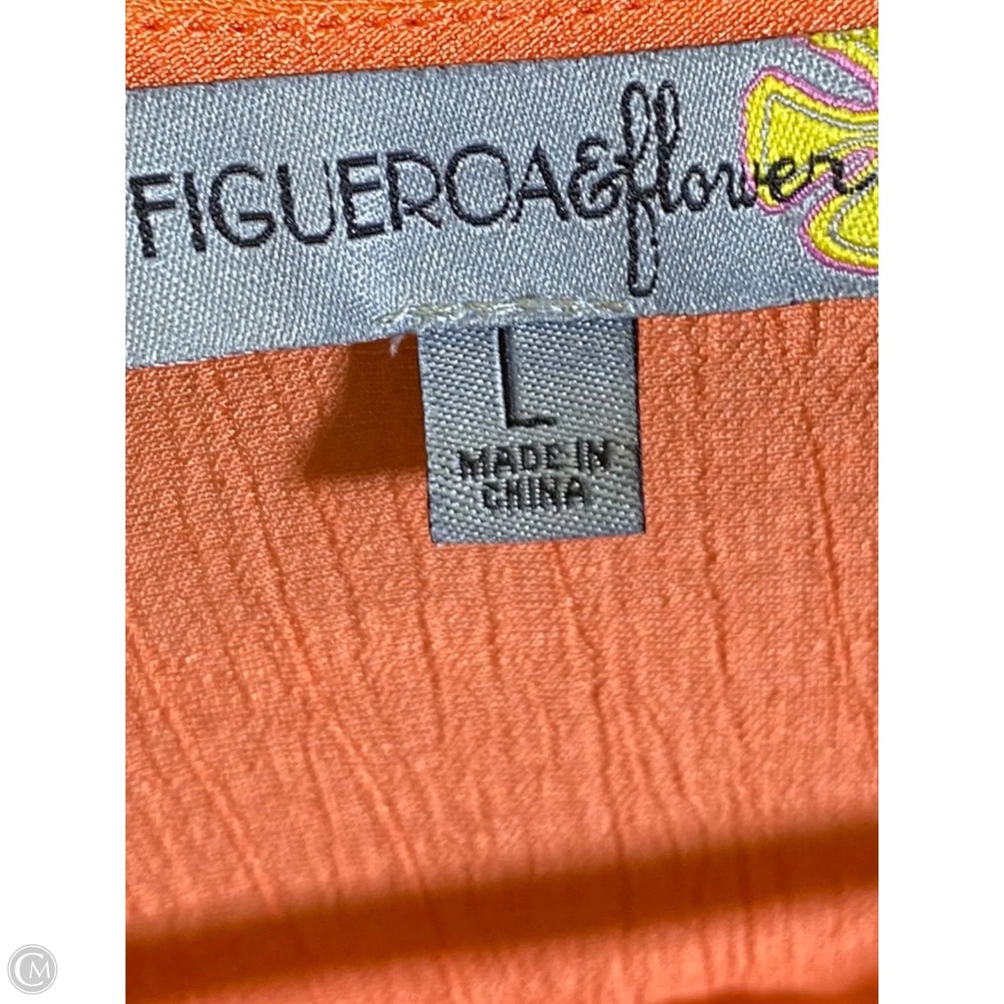 Blouse Long Sleeve By Figuero & Flower In Orange, Size: L
