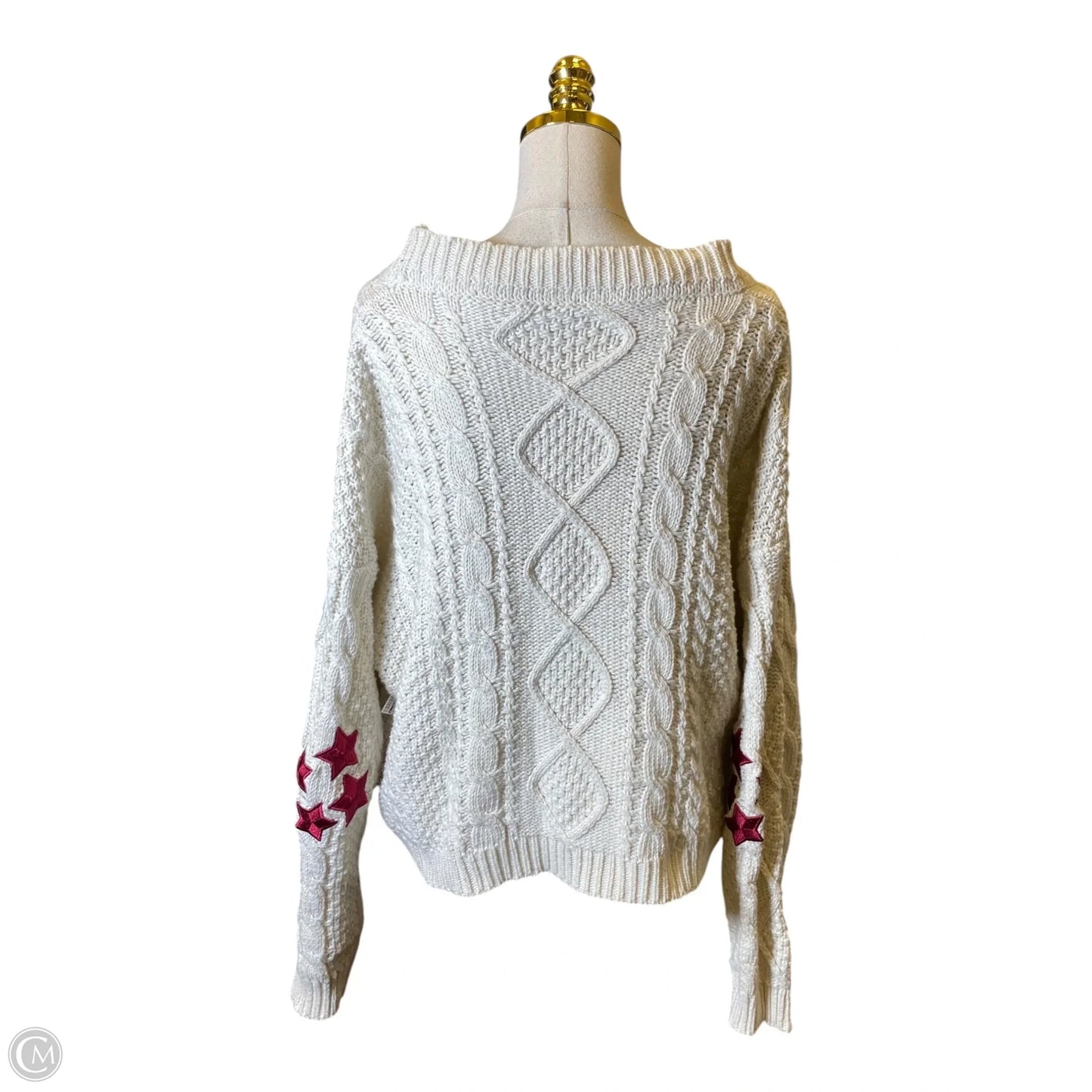 Sweater Cardigan By Clothes Mentor In White, Size: M