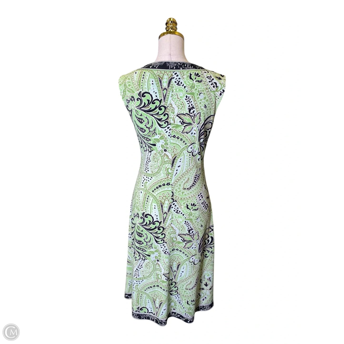 Dress Casual Midi By Tahari In Black & Green, Size: 6