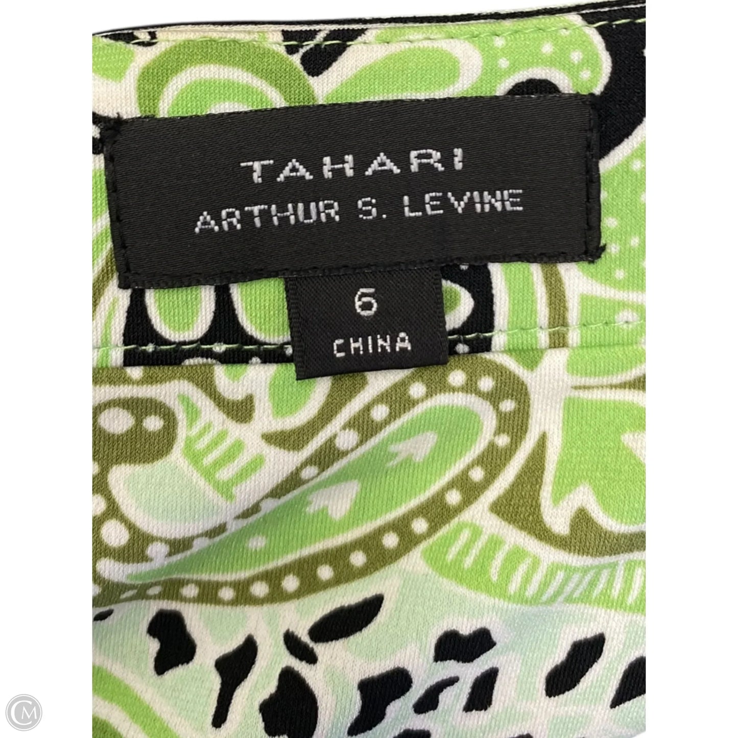 Dress Casual Midi By Tahari In Black & Green, Size: 6