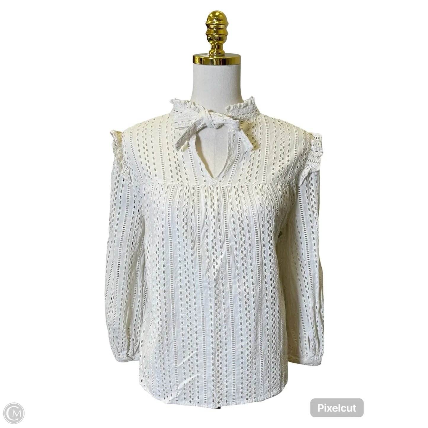Top Long Sleeve By Madewell In White, Size: S