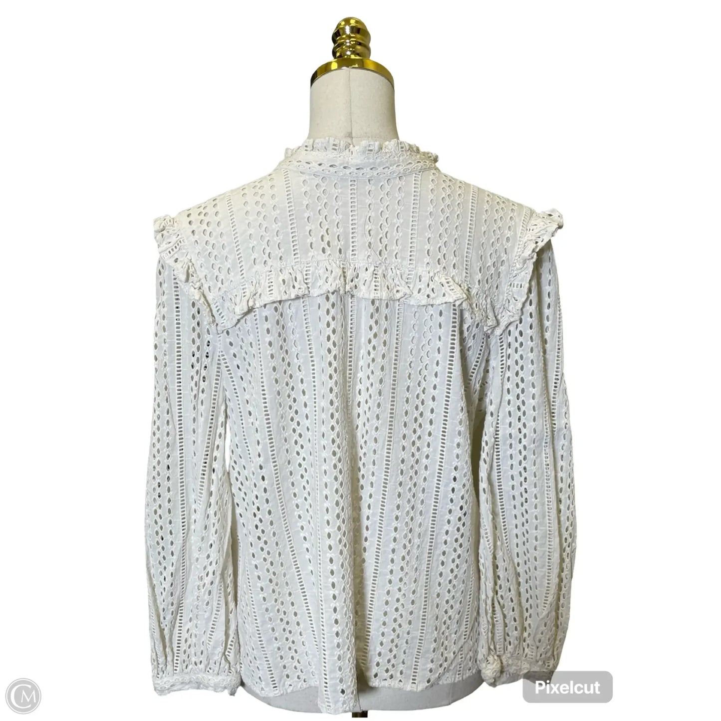 Top Long Sleeve By Madewell In White, Size: S