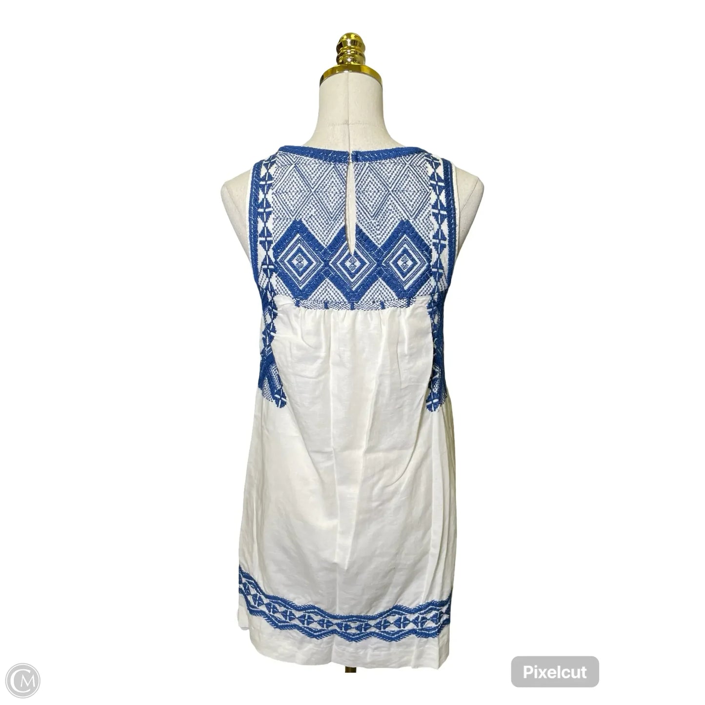 Dress Casual Midi By Madewell In Blue & White, Size: Xs