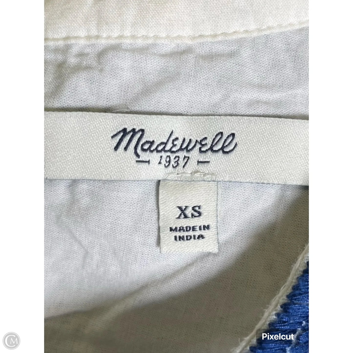 Dress Casual Midi By Madewell In Blue & White, Size: Xs