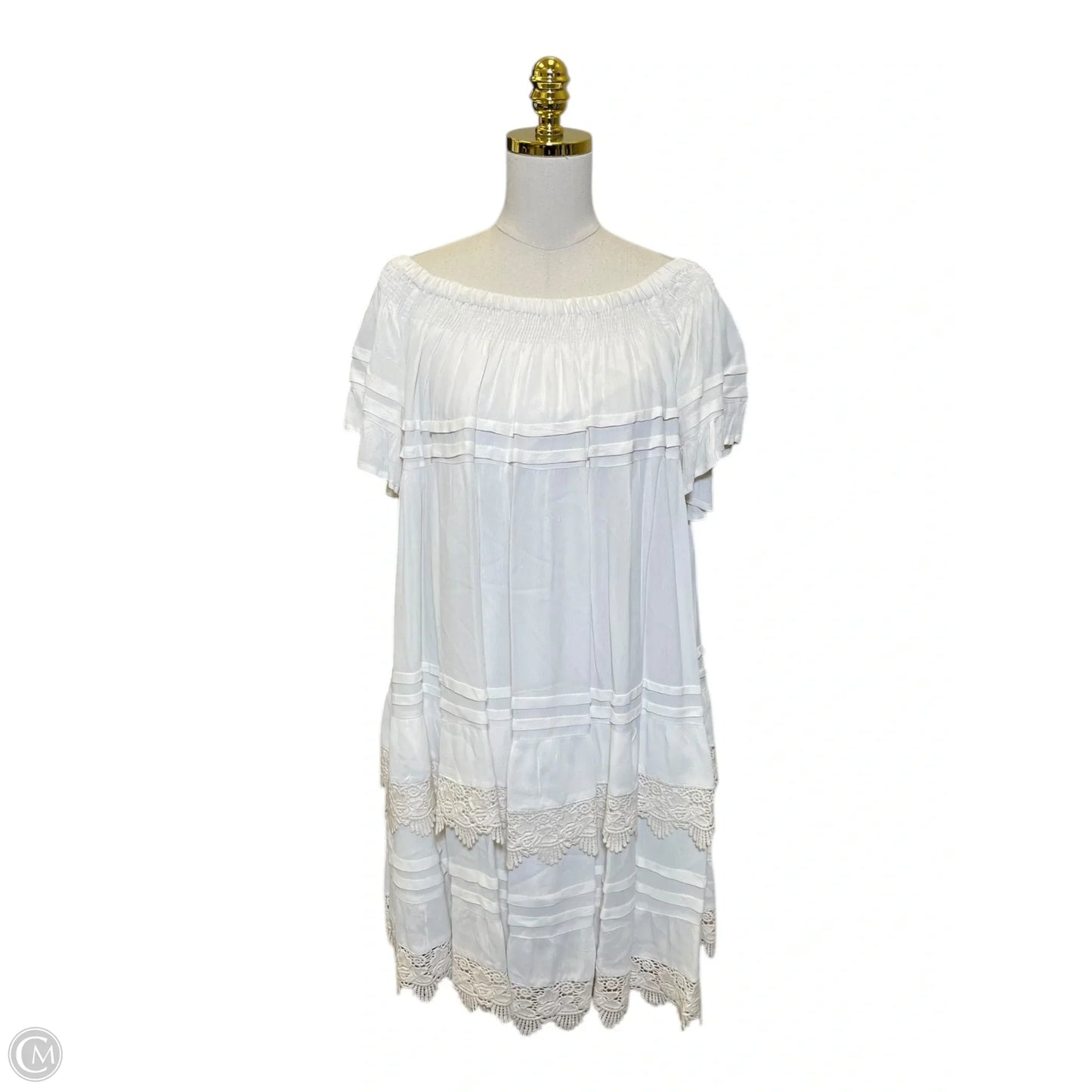 Dress Casual Midi By Clothes Mentor In White, Size: M
