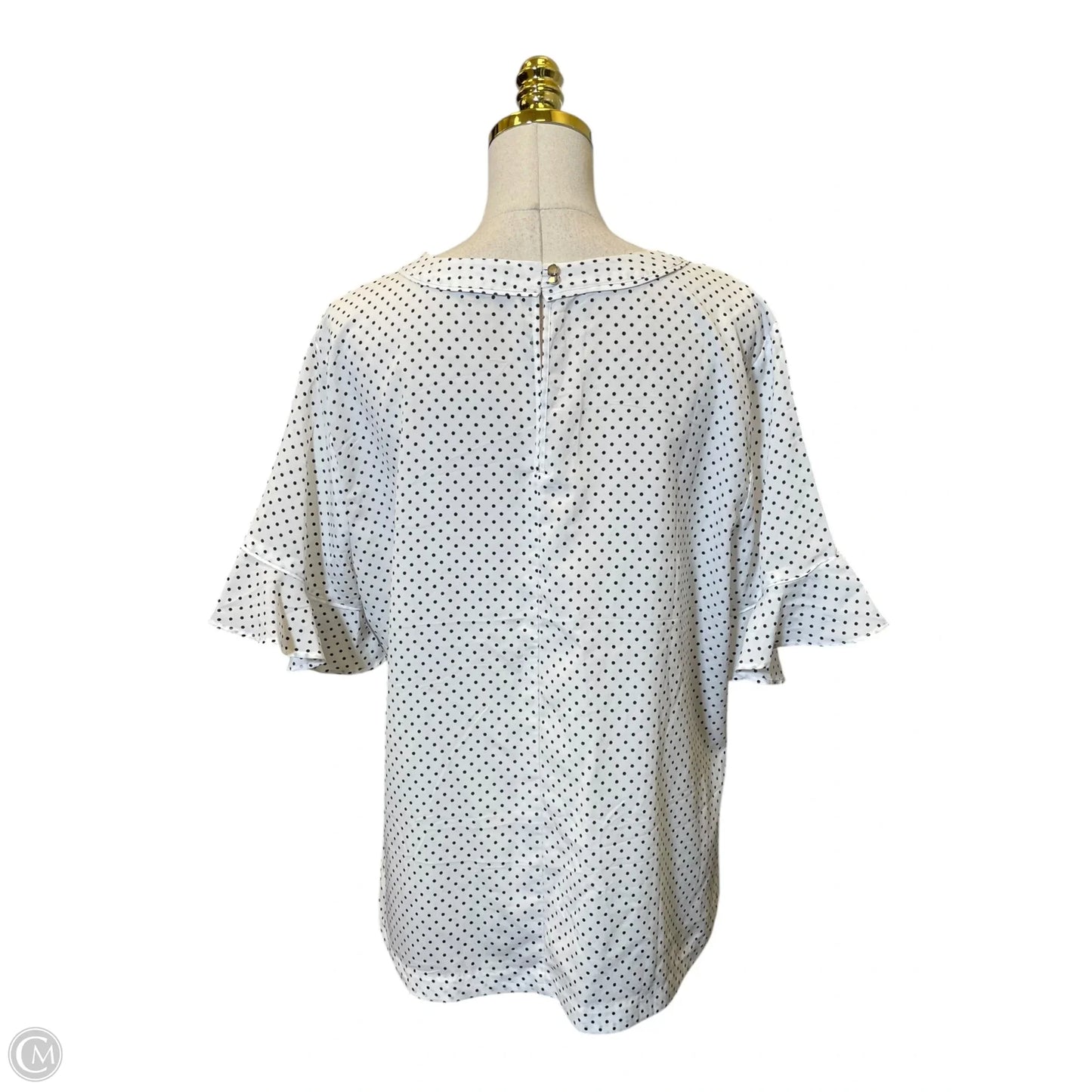 Top Short Sleeve By Banana Republic In Polkadot Pattern, Size: Xl