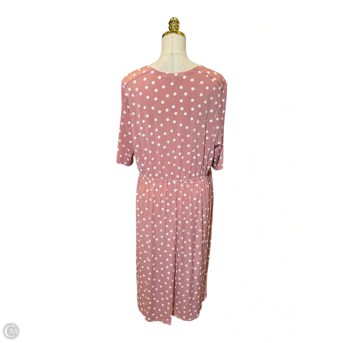 Dress Casual Midi By Robbie Bee In Pink & White, Size: Xl