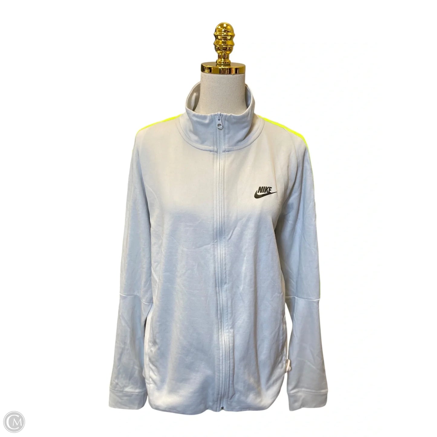 Athletic Jacket By Nike In Grey, Size: L
