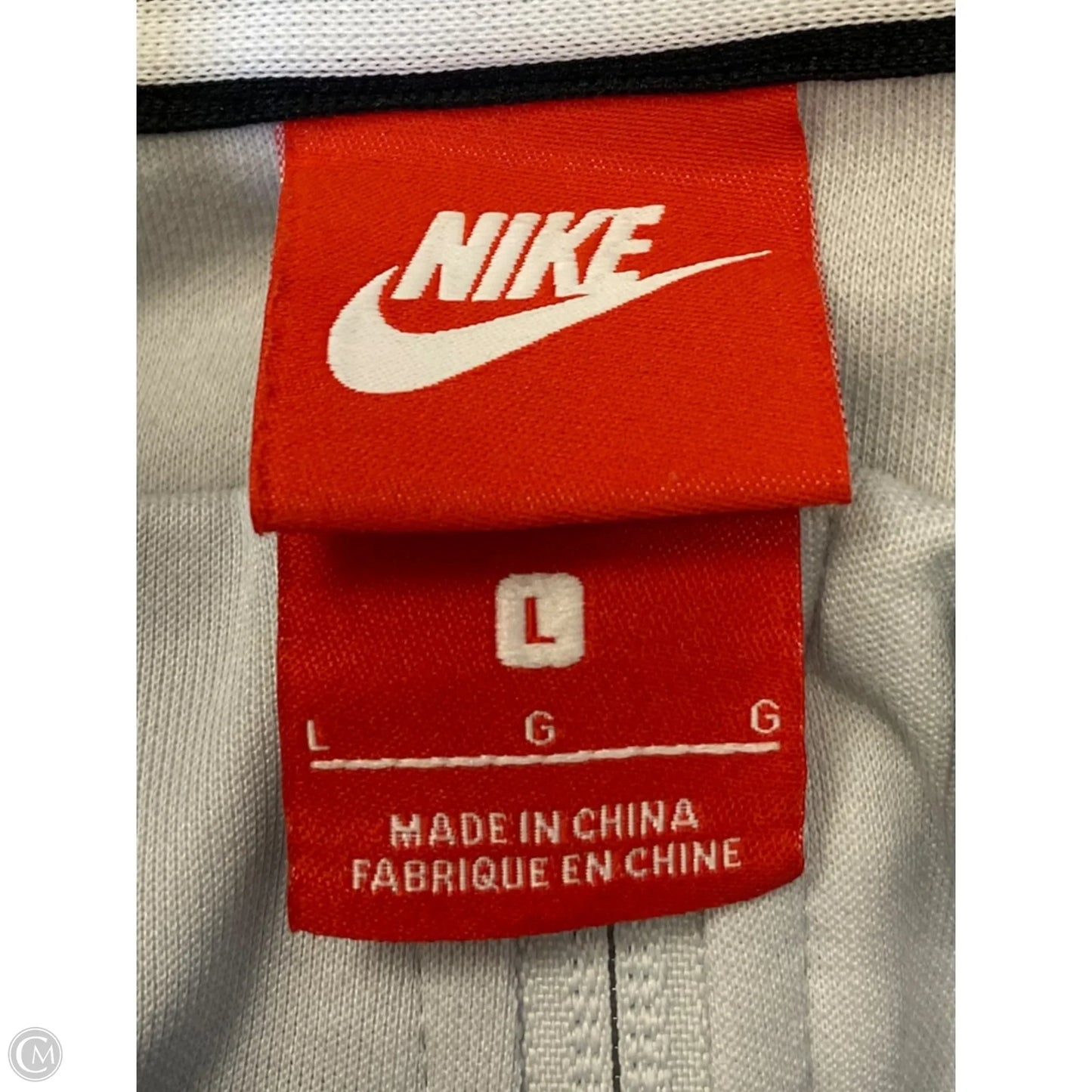 Athletic Jacket By Nike In Grey, Size: L