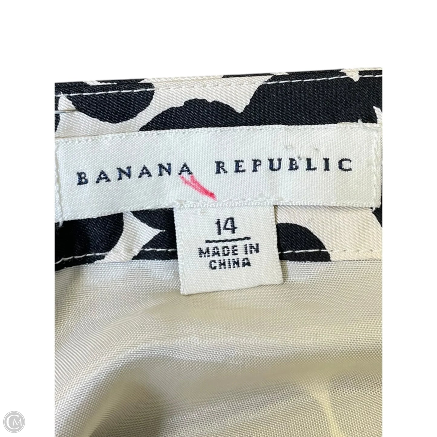 Skirt Midi By Banana Republic In Black & Cream, Size: 14