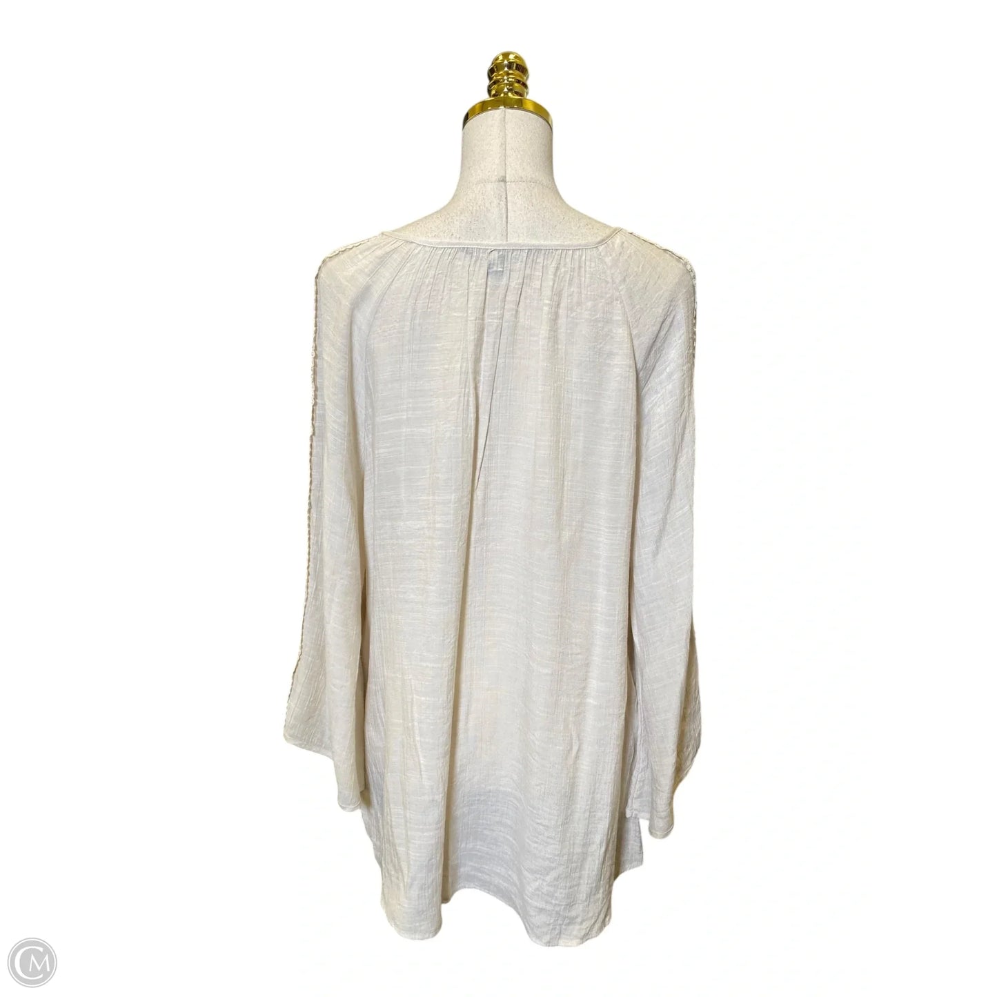 Top Long Sleeve By Zac And Rachel In Beige, Size: L