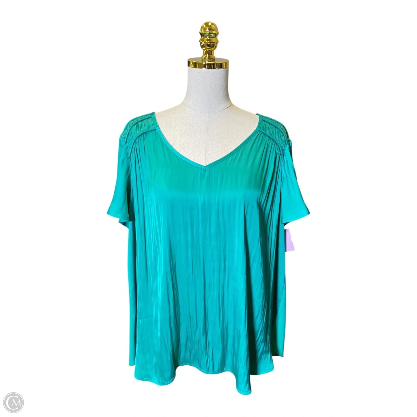 Top Short Sleeve By Lane Bryant In Teal, Size: L