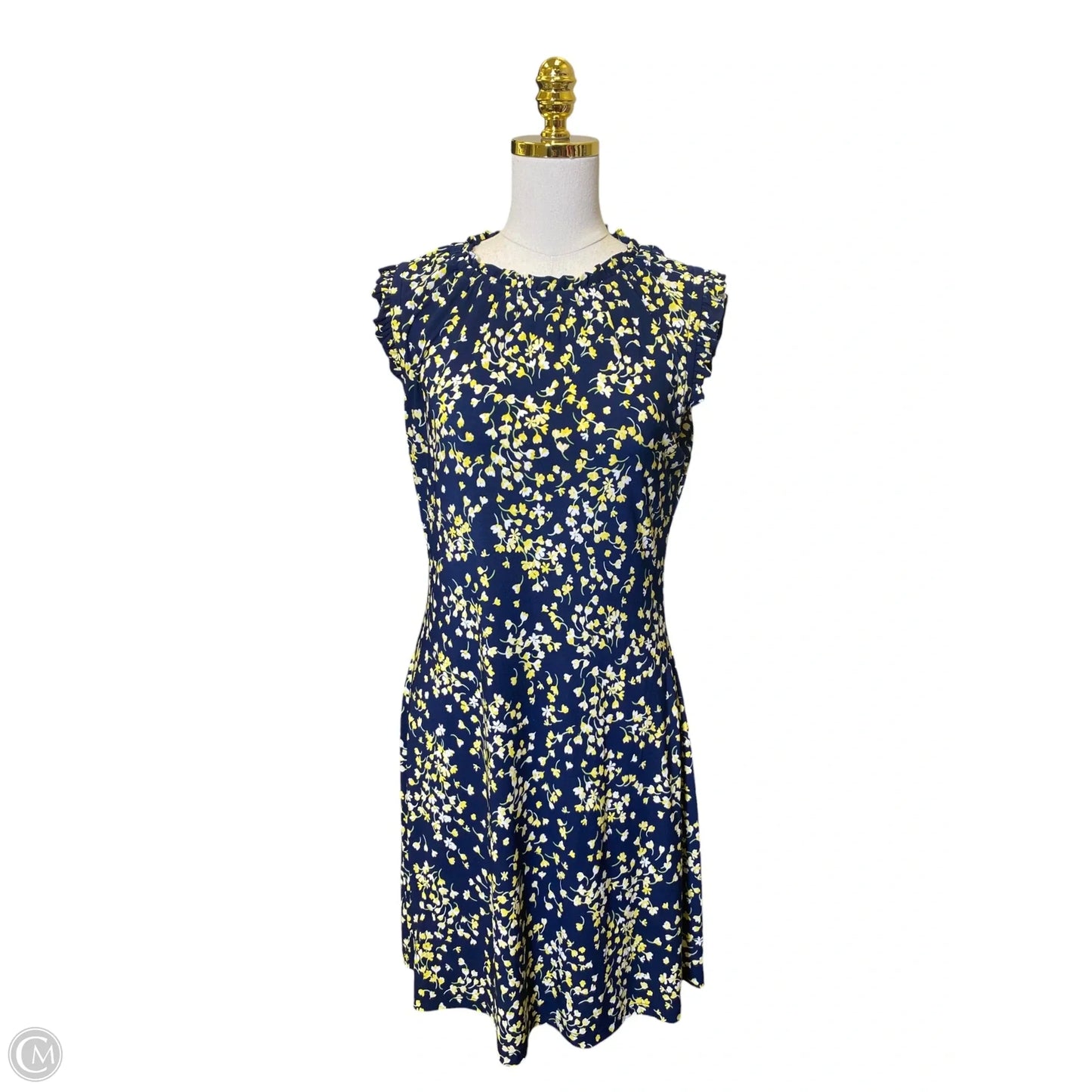 Dress Casual Midi By Tommy Hilfiger In Blue & Yellow, Size: M