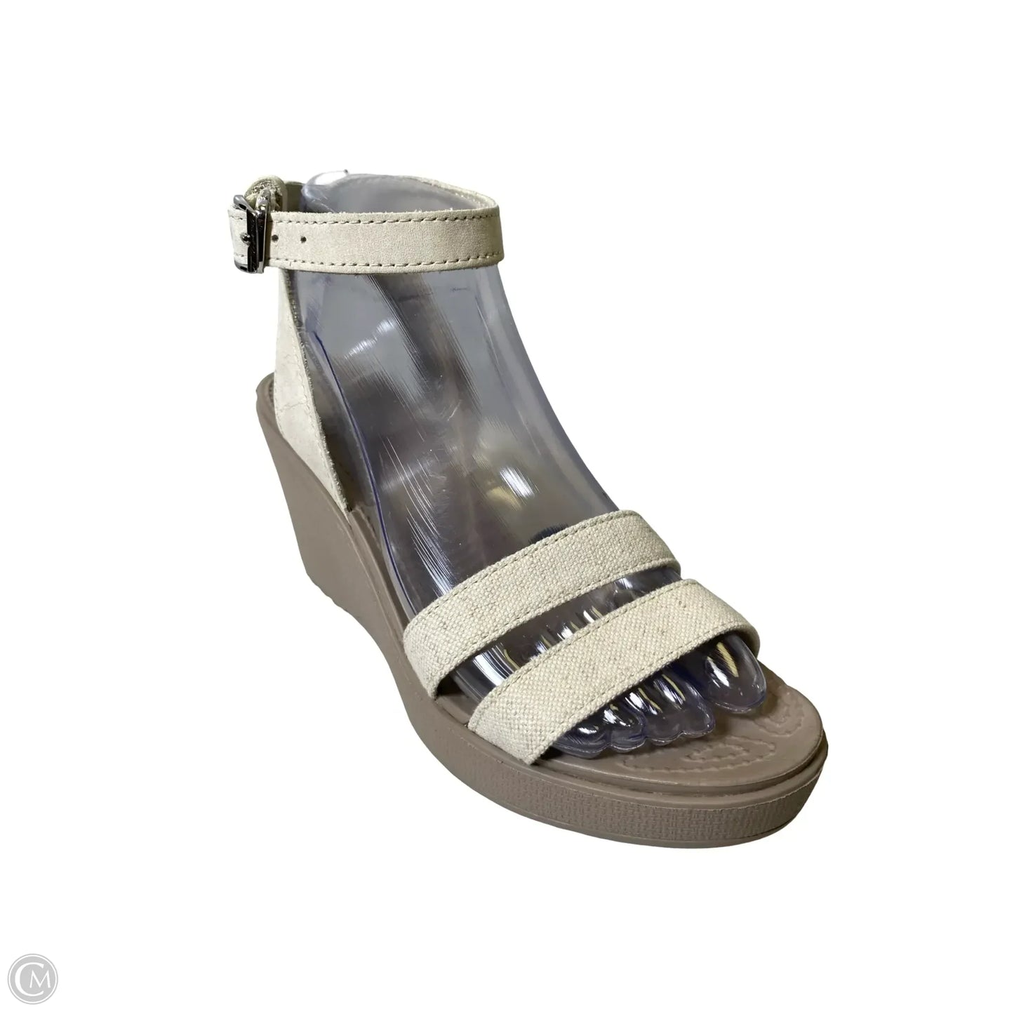 Shoes Heels Platform By Crocs In Cream, Size: 7