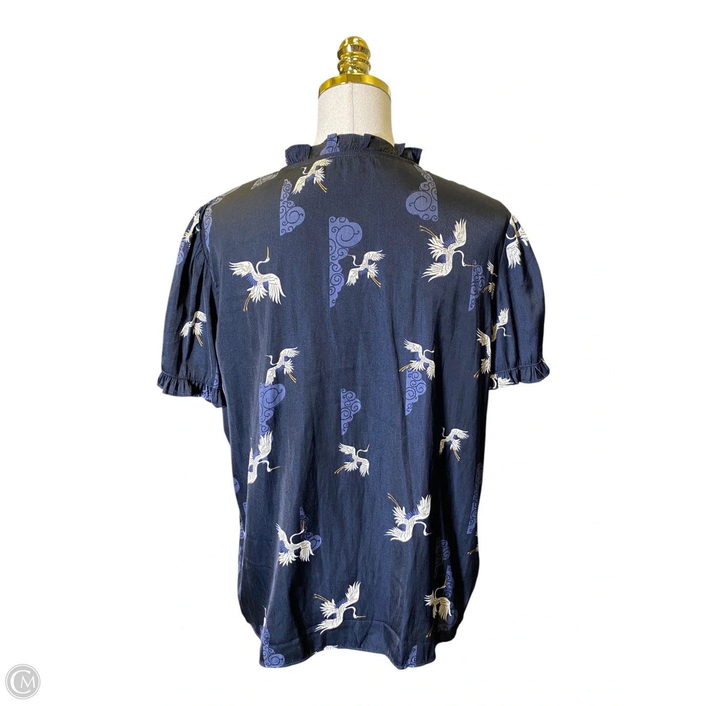 Top Short Sleeve By Tahari In Blue, Size: Xl