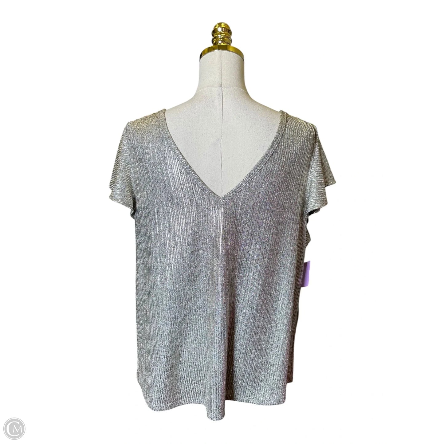 Top Short Sleeve By White House Black Market In Gold, Size: Xl