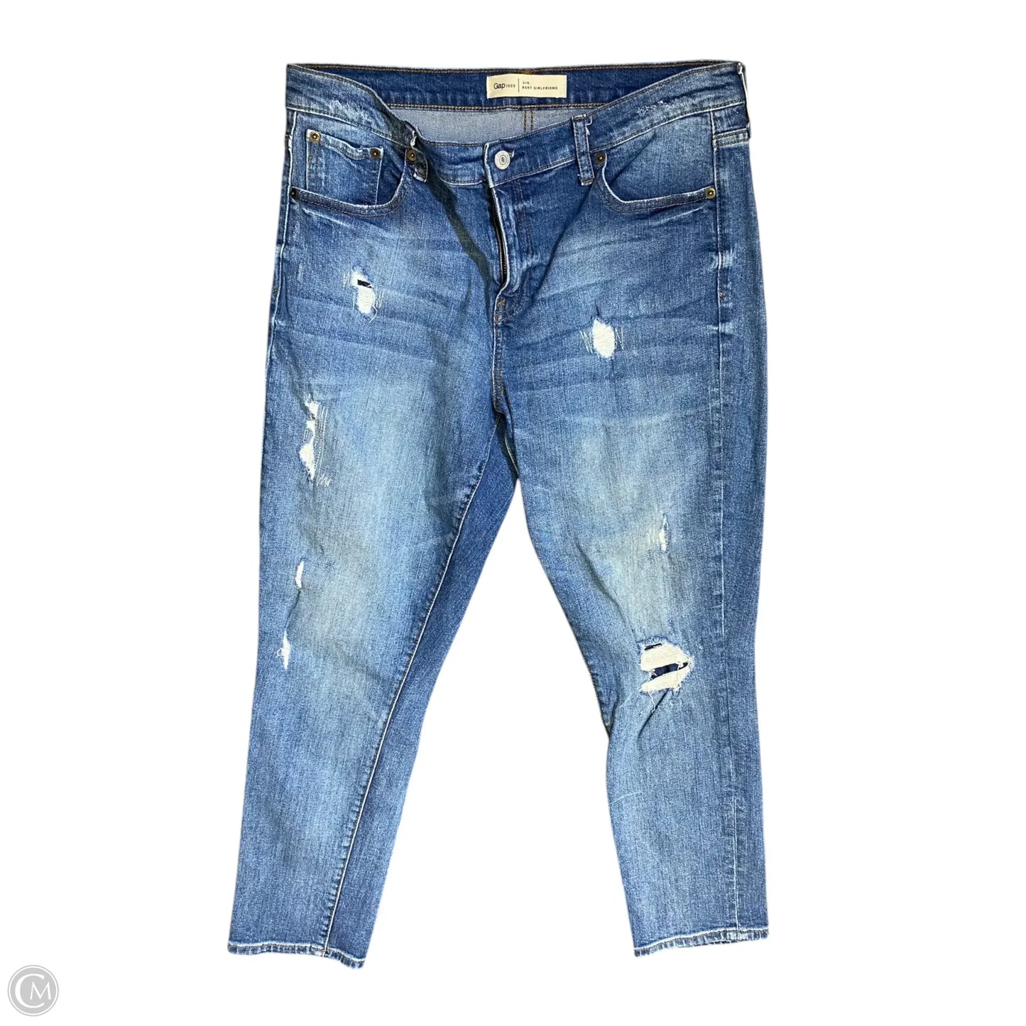 Jeans Straight By Gap In Blue Denim, Size: 12