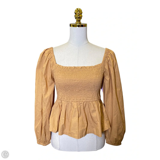 Top Long Sleeve By J. Crew In Brown, Size: M